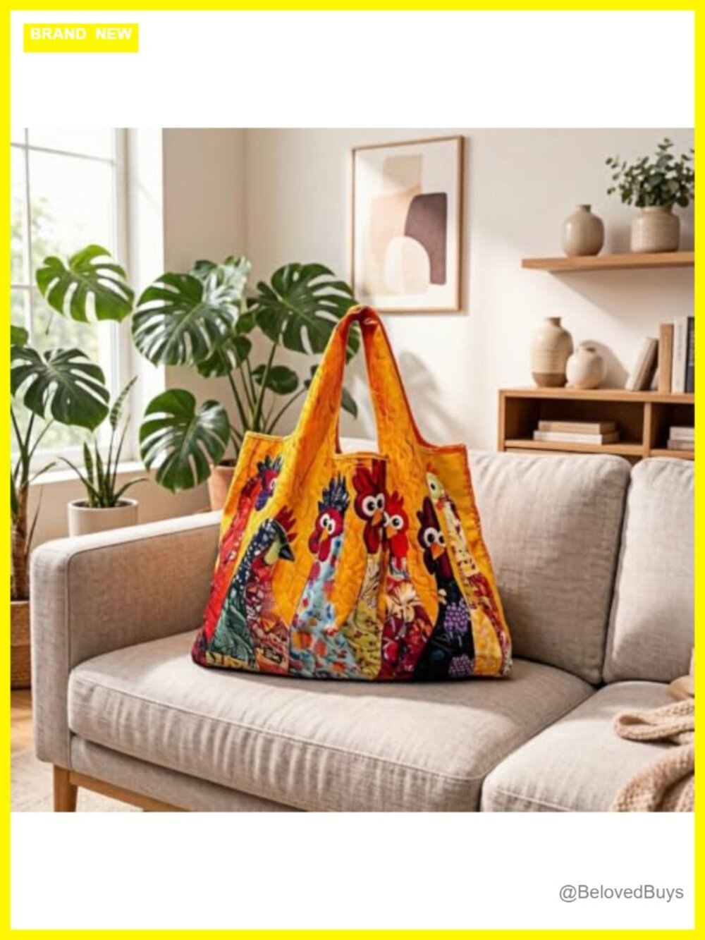 Vintage Quilted Tote Shoulder Bag Hobo Handbag